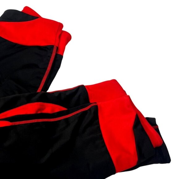 2 Pairs of Black Red Heart Shaped Butt Colorblock Athletic Leggings Size Small - Picture 4 of 6